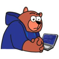 Стикер Bear programmer @stickersb2b - 0