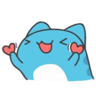 Стикер Blue Animated Cat - 9