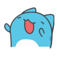 Стикер Blue Animated Cat - 5