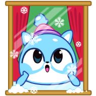 Стикер Кот Снежок • @TgSticker - 0