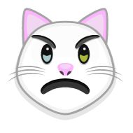 Стикер White cat emoji @StickerCnl - 8