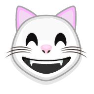 Стикер White cat emoji @StickerCnl - 5