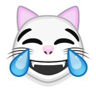 Стикер White cat emoji @StickerCnl - 2