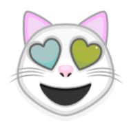 Стикер White cat emoji @StickerCnl - 1
