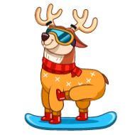 Sticker Happy New Deer - 2