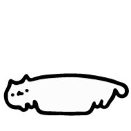 Sticker Just White Cat @IMG2D - 0