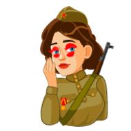 Стикер Red Army Girl - 2