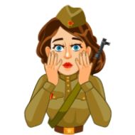 Стикер Red Army Girl - 1