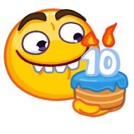 Sticker 🎂 10 Years of Telegram - 9