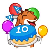 Sticker 🎂 10 Years of Telegram - 8
