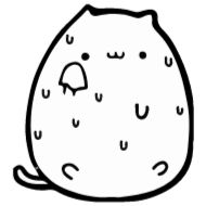 Стикер White Animated Cat - 11