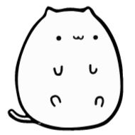Стикер White Animated Cat - 9