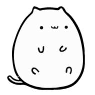 Стикер White Animated Cat - 7