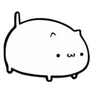 Стикер White Animated Cat - 5