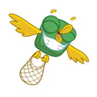 Стикер green bird - 3