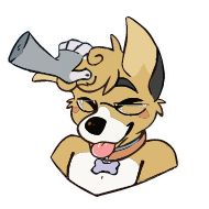 Стикер Wolfy and Corgo censored - 2