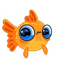 Sticker Золотая рыбка @FOXDIZIGNERLIFE @dmitrieva_motion - 1