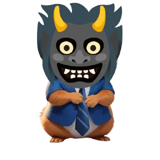 Sticker Хомяк - Чёрный бес @BOMJPLACEGEN - 1