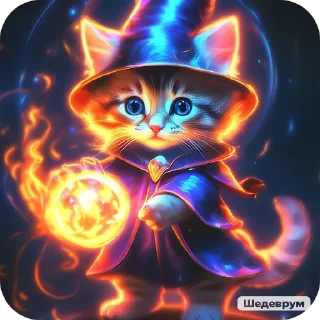 Стикер Котик волшебник @jsgyoe - 2