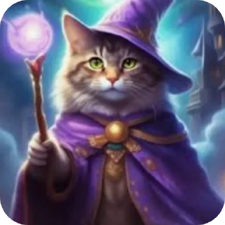 Стикер Котик волшебник @jsgyoe - 1