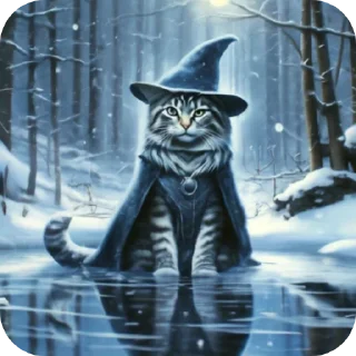 Стикер Котик волшебник @jsgyoe - 11