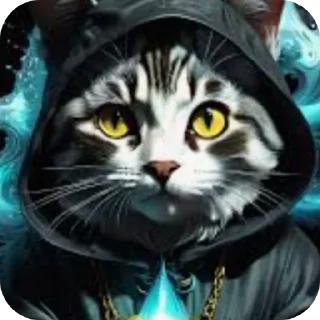 Стикер Котик волшебник @jsgyoe - 8