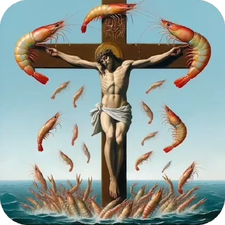 Sticker Божественная креветка, нога благости и другие - 0