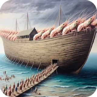 Sticker Божественная креветка, нога благости и другие - 10