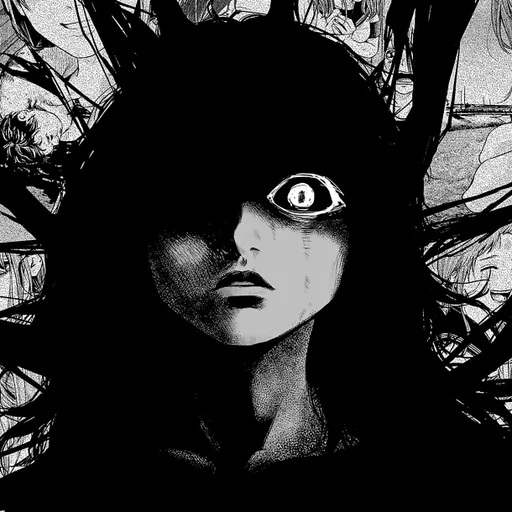 черно-белый эскиз человеческое лицо