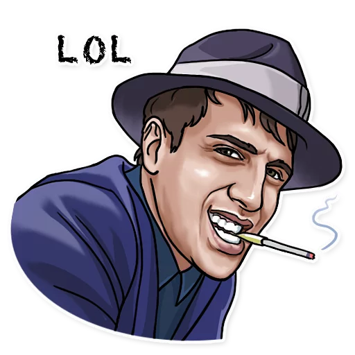 human face illustration hat