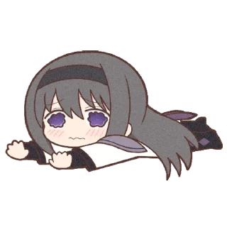 Стикер Homura Akemi Neko || @cirnovarenie - 1