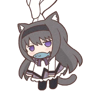 Стикер Homura Akemi Neko || @cirnovarenie - 2