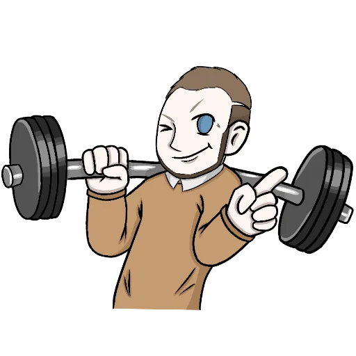 sport weights cartoon