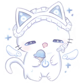 Стикер Ангел Чиронеко @Nyasticks - 6