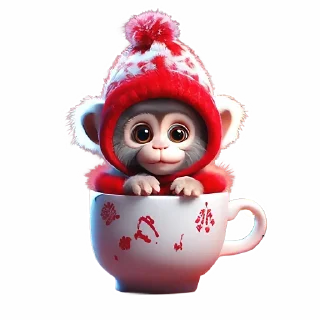 Стикер Зимнее звери в кружках @cats_Crystal - 6