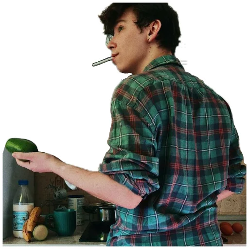 Человек одежда сделанный из шотландки