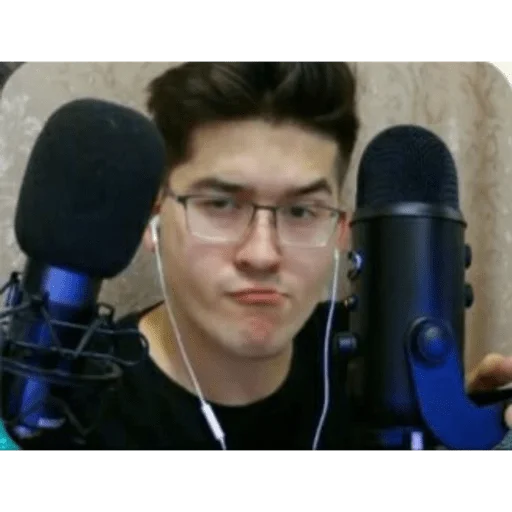 person human face headphones