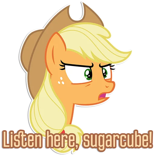 Стикер Applejack speaks [Eng] | By @Egor418 - 3