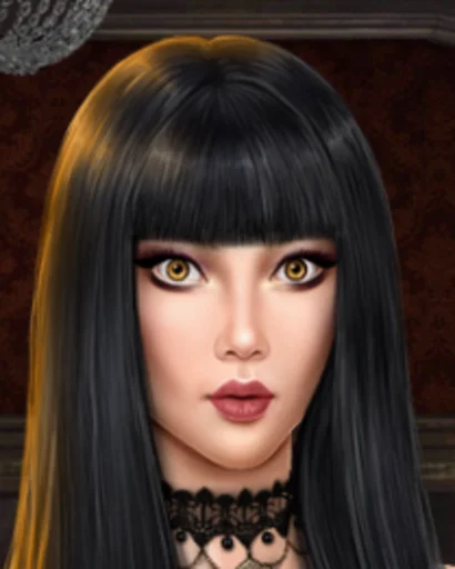 bangs lip human face