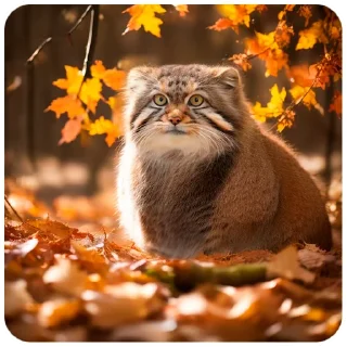 Sticker Autumn Manul @animalplantspb - 0