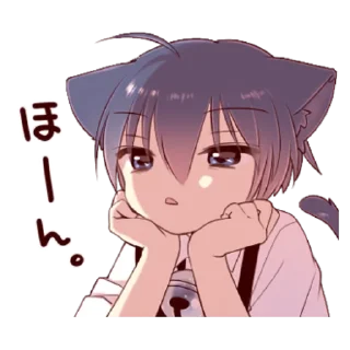 Sticker Boy of a black cat 6 - 8