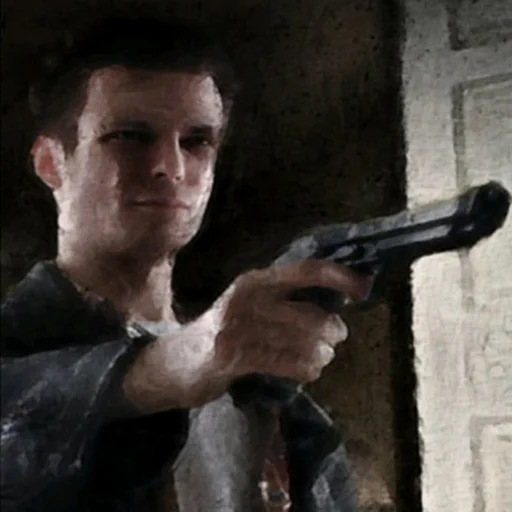 weapon person human face