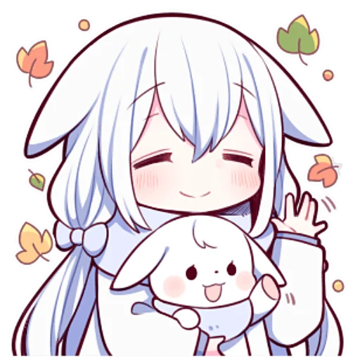 Sticker Белая зайка @nyasticks - 11