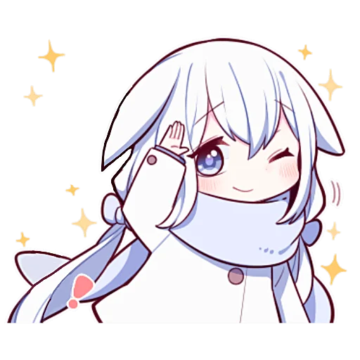 Sticker Белая зайка @nyasticks - 9