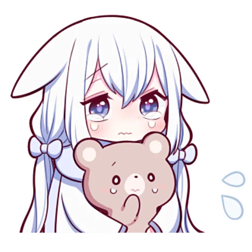 Sticker Белая зайка @nyasticks - 8