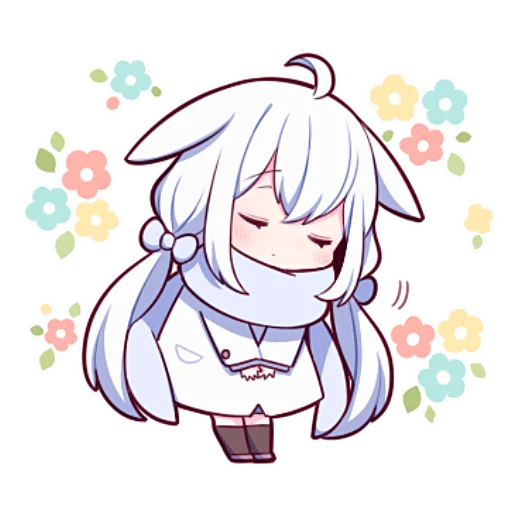 Sticker Белая зайка @nyasticks - 5