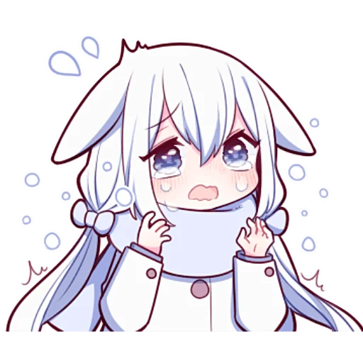 Sticker Белая зайка @nyasticks - 2