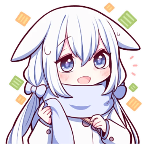 Sticker Белая зайка @nyasticks - 1