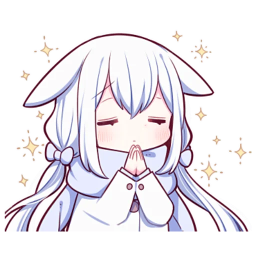 Sticker Белая зайка @nyasticks - 0