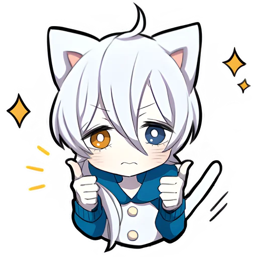 Стикер BeluiKotenokNeiro - 1